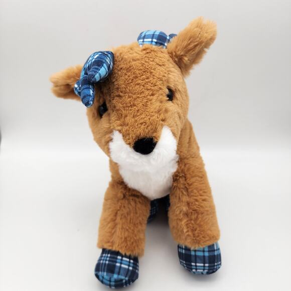 FOCO UNC Tar Heels Reindeer Plush 12" Blue Plaid Feet Brown Fur Stuffed Toy - Picture 2 of 10